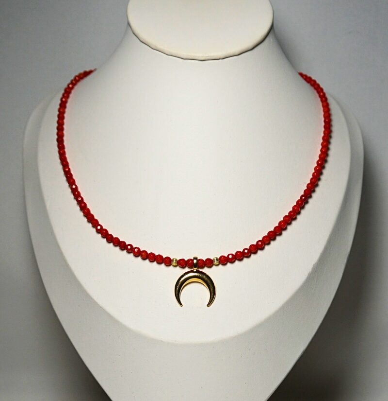 !NEW Naszyjnik Choker Koral Czerwony 3mm