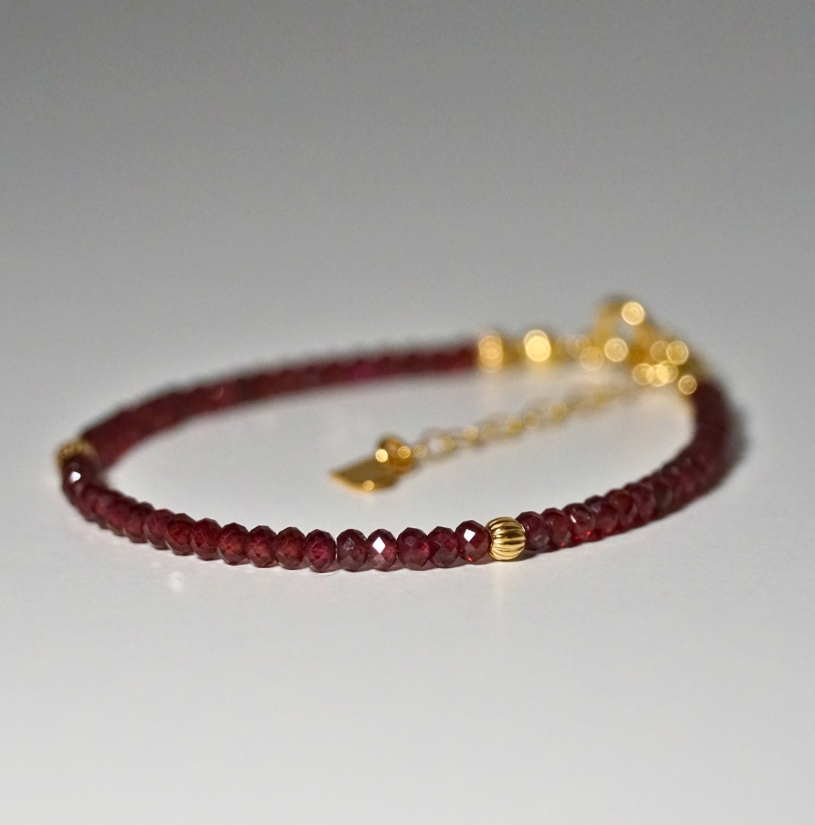 Bransoletka Oponka Granat 3x2mm - obrazek 3