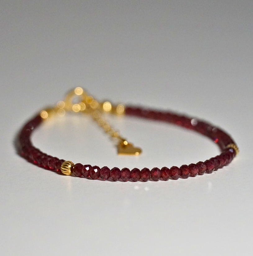 Bransoletka Oponka Granat 3x2mm