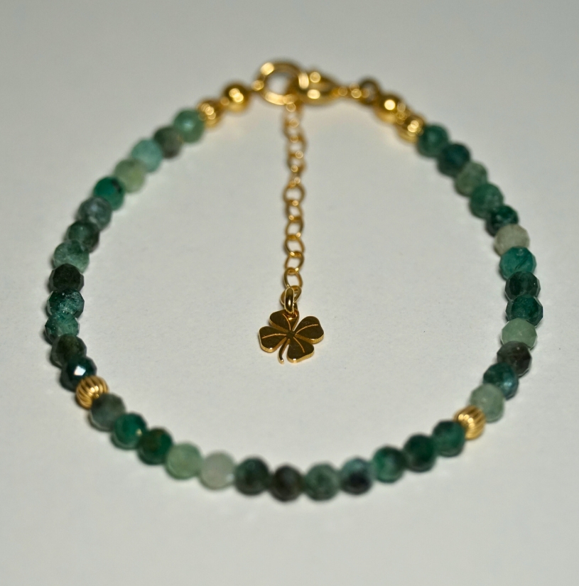 !Nowość Bransoletka Szczęścia Szmaragd Ciemny 3mm - obrazek 5