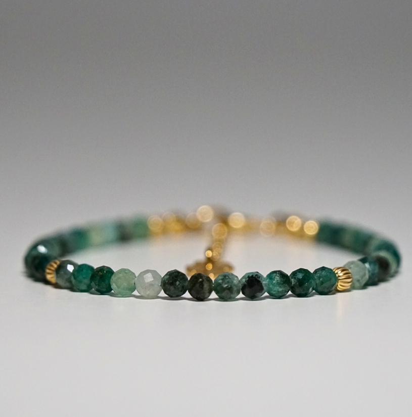 !Nowość Bransoletka Szczęścia Szmaragd Ciemny 3mm - obrazek 2