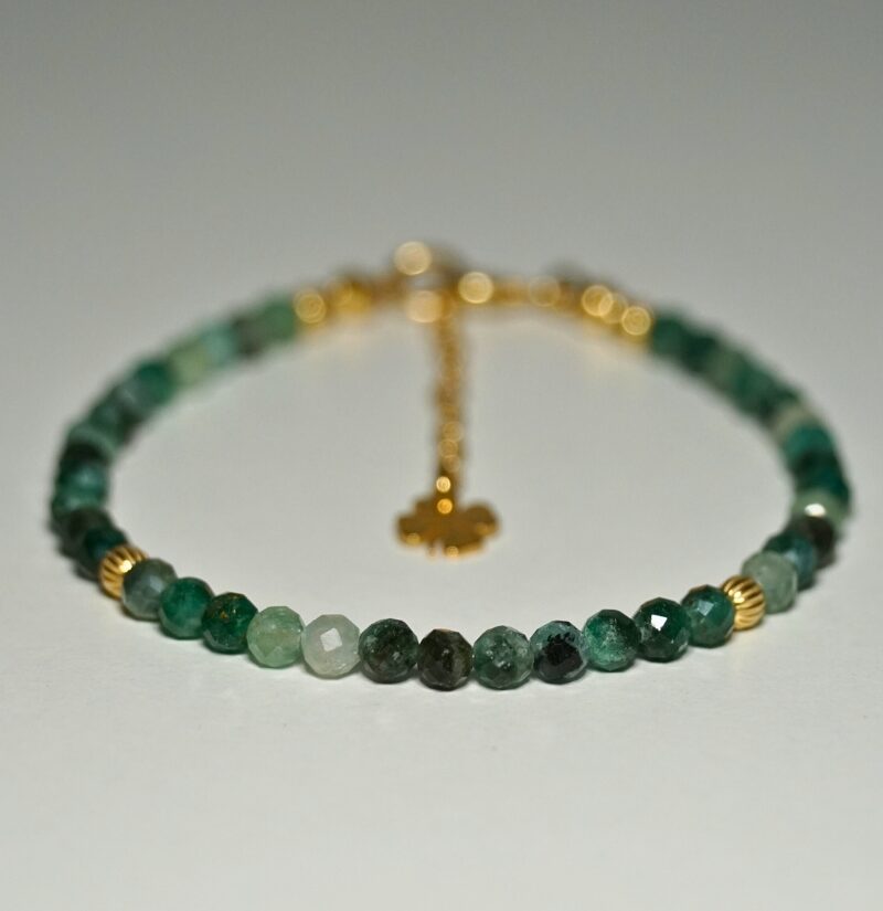 !Nowość Bransoletka Szczęścia Szmaragd Ciemny 3mm