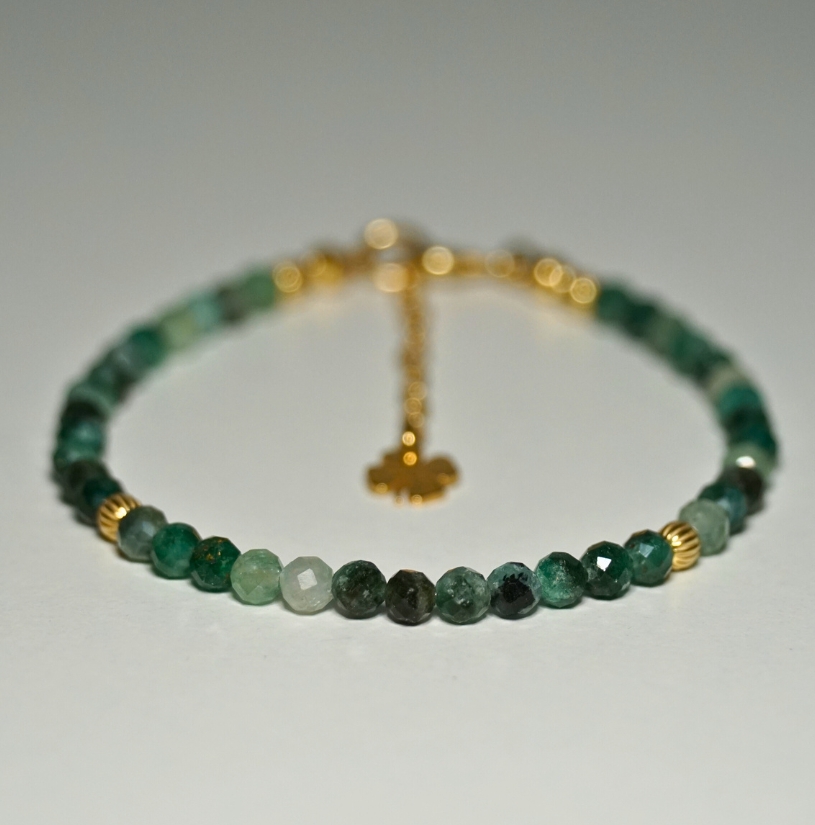 !Nowość Bransoletka Szczęścia Szmaragd Ciemny 3mm