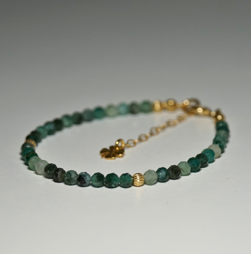 !Nowość Bransoletka Szczęścia Szmaragd Ciemny 3mm - obrazek 3