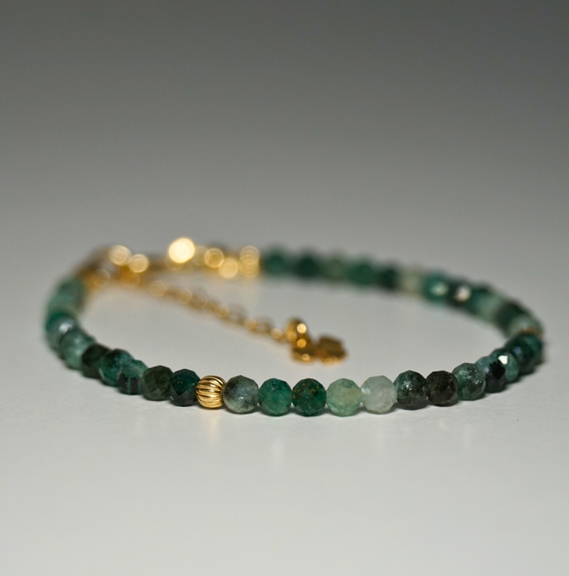 !Nowość Bransoletka Szczęścia Szmaragd Ciemny 3mm - obrazek 4