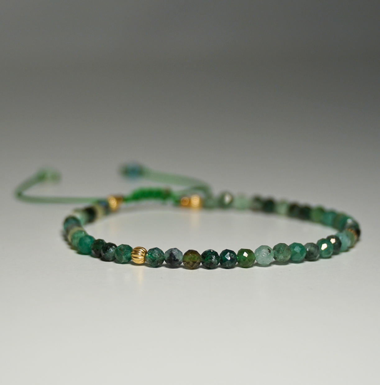 !Nowość Bransoletka Szmaragd Ciemny 3mm - obrazek 3