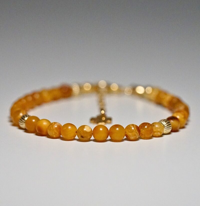 !Nowość Bransoletka Szczęścia Bursztyn 4mm