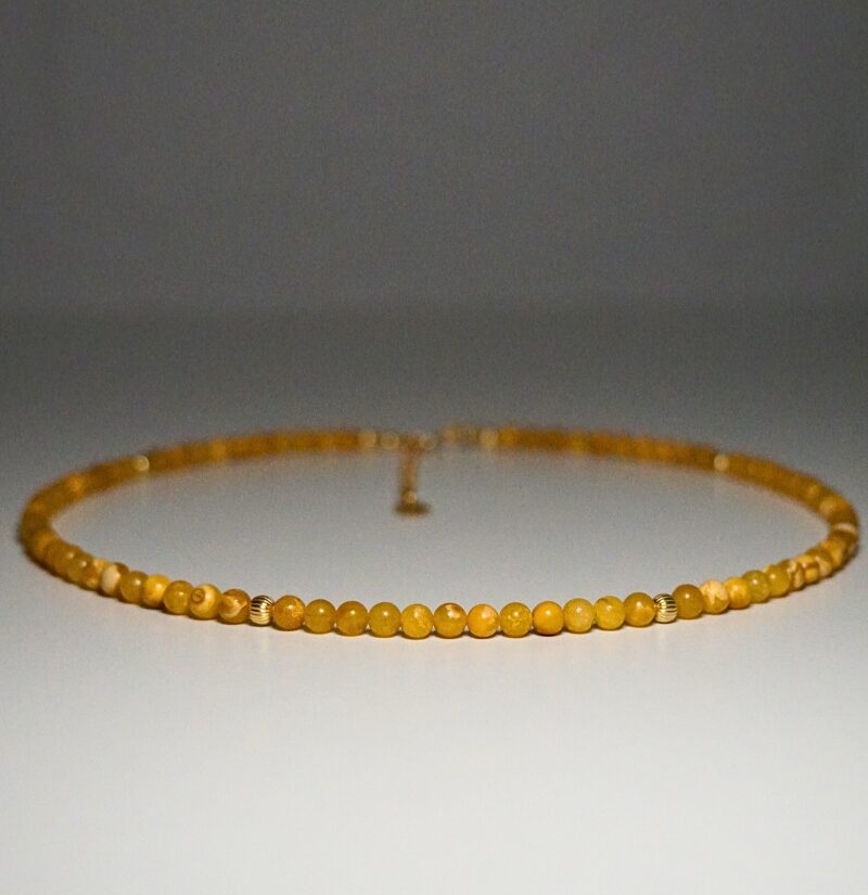 !Nowość Naszyjnik Szczęścia Bursztyn 4mm