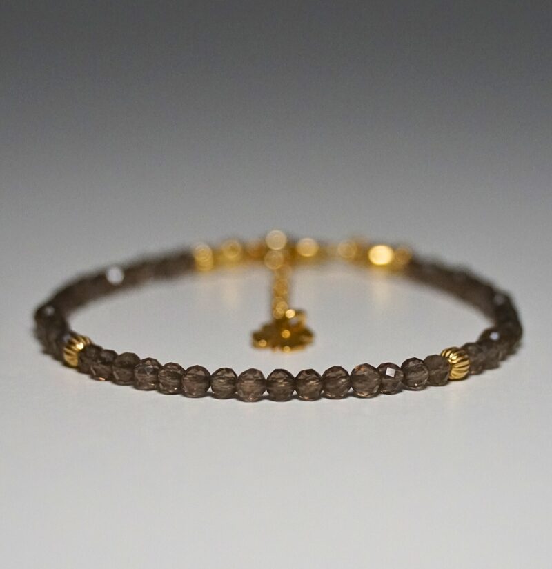 !Nowość Bransoletka Szczęścia Kwarc Dymny 3mm