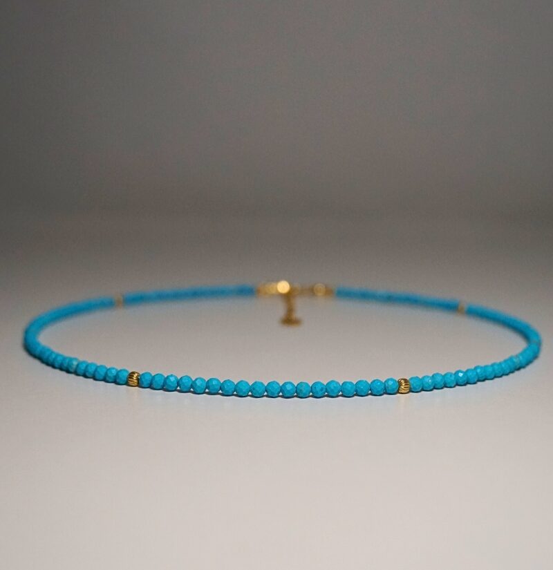 !Nowość Naszyjnik Szczęścia Turkus 3mm
