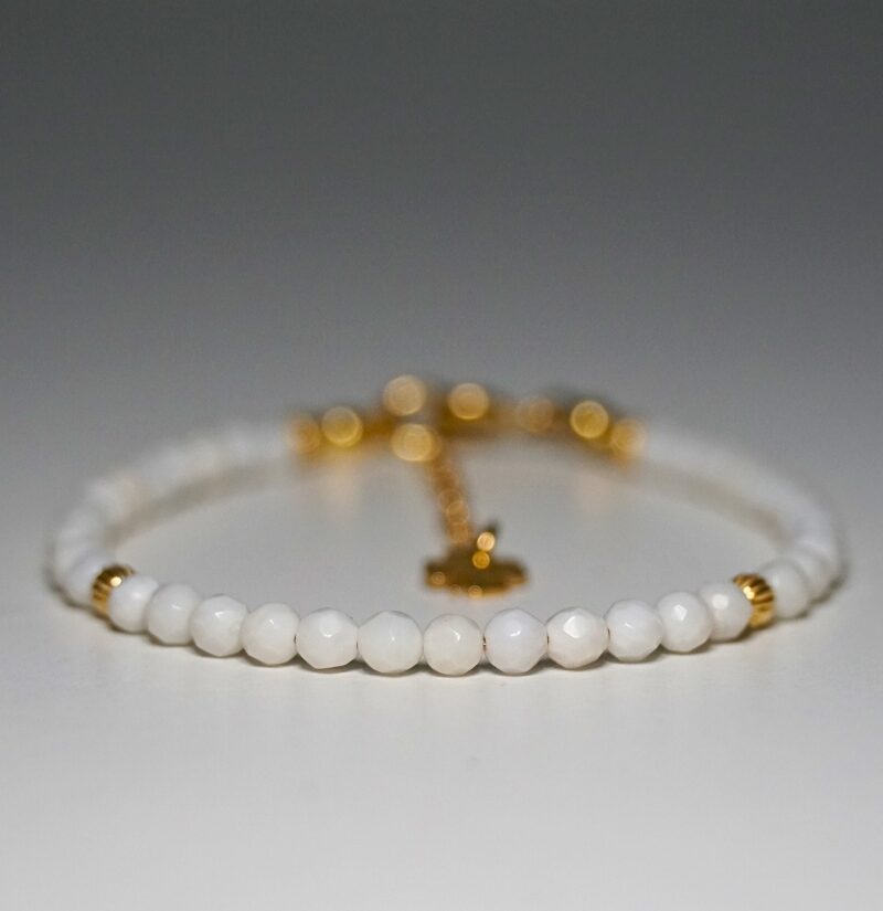 !Nowość Bransoletka Szczęścia Koral Biały 3mm