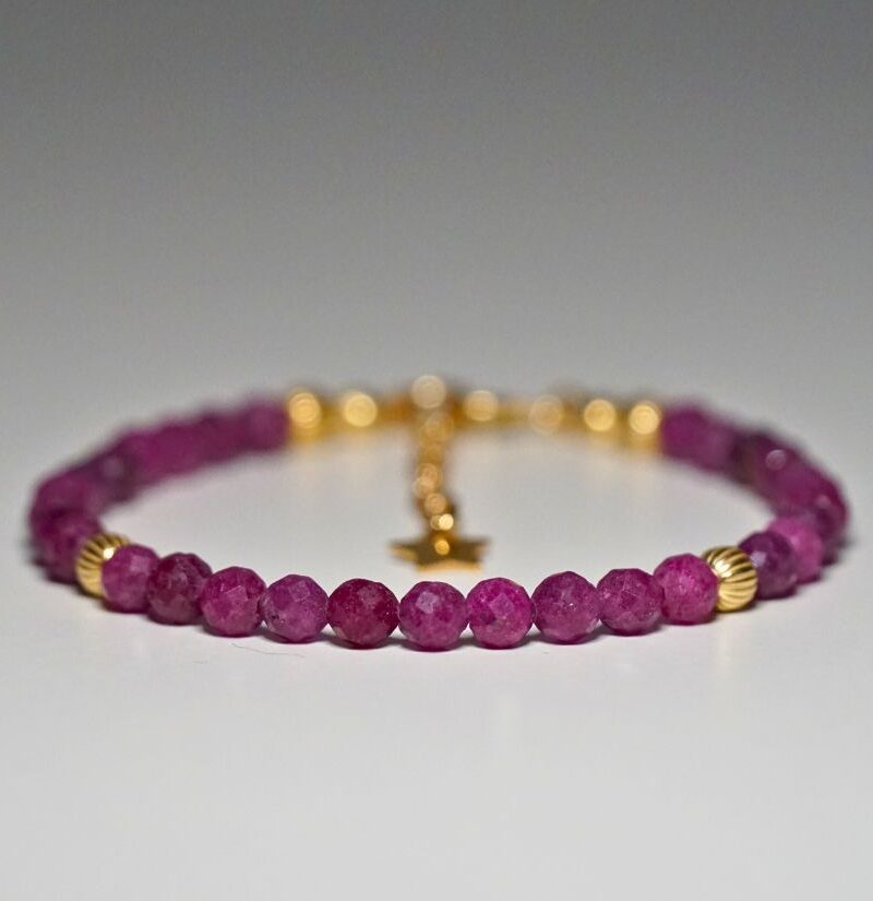 !Nowość Bransoletka Gwiezdna Rubin 4mm