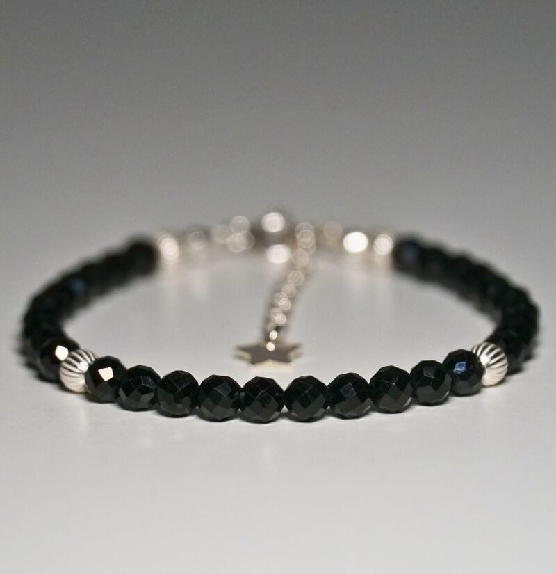 !Nowość Bransoletka Gwiezdna Czarny Turmalin 4mm