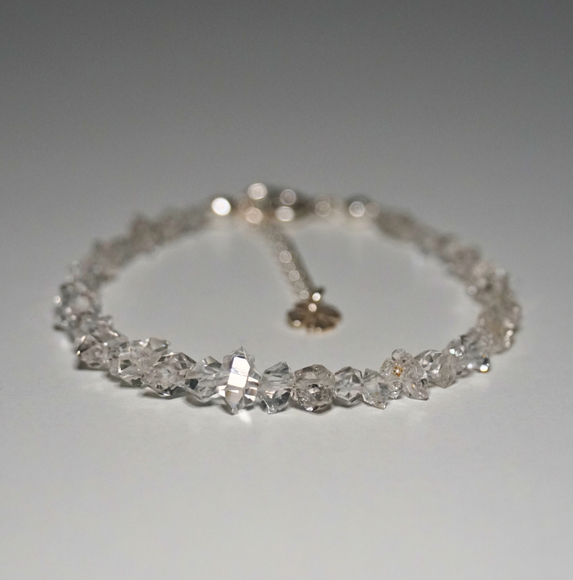 !Nowość Bransoletka Szczęścia Diament Herkimer 3-5mm - obrazek 2